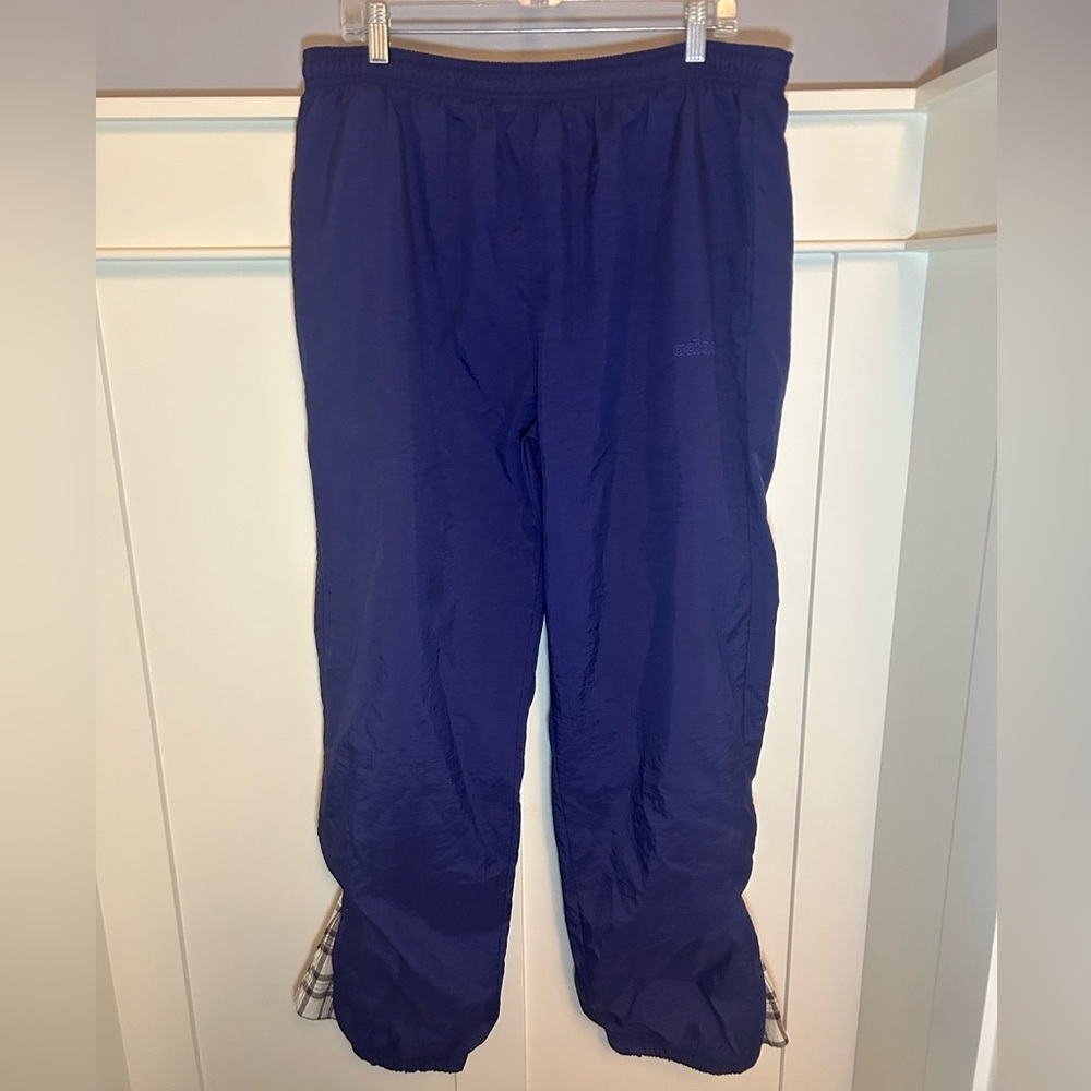 Adidas flannel zipper flared trackpants